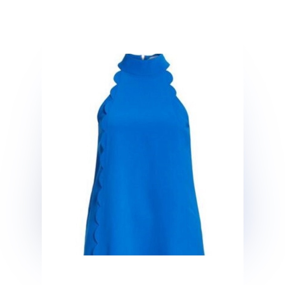 Ted Baker Colbalt Blue MOD style dress with scallop detail and exposed zipper